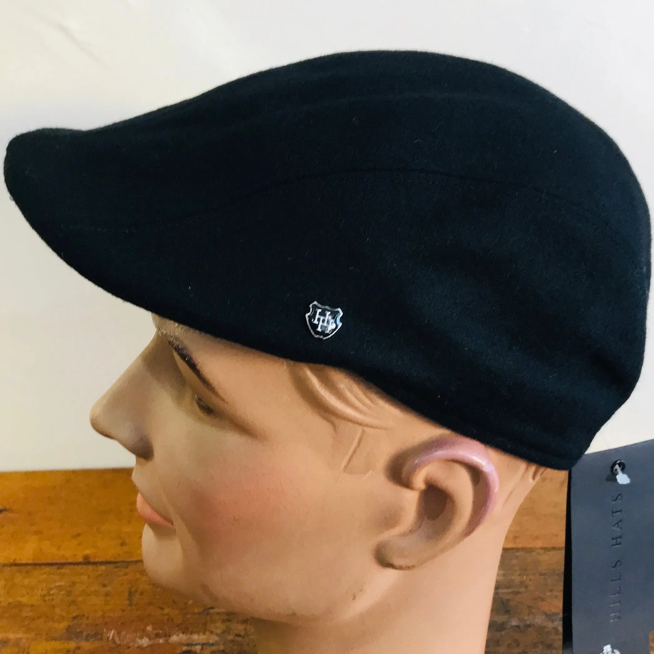 Hills Hats - Duckbill Ivy Cap - Melton Wool - Black or Navy - Small