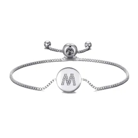 Initial Friendship Bracelet Letter M Created with Zircondia® Crystals