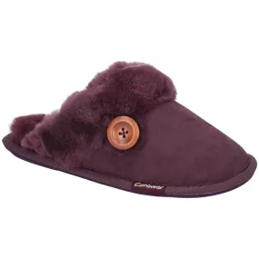 Lechlade Sheepskin Mule Slippers Purple