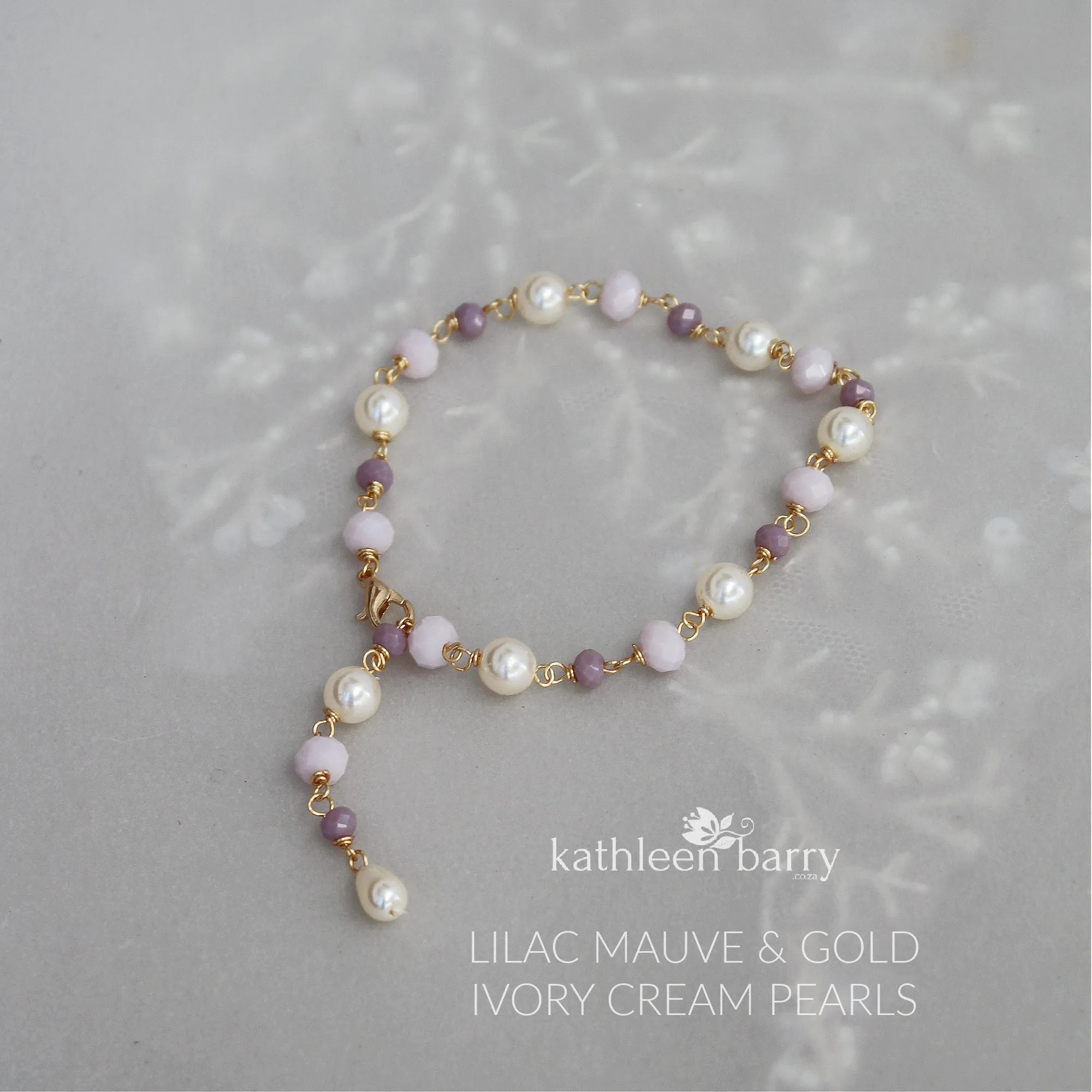 Lillian Rose Gold, Crystal & Pearl Bracelet - Available in Rose Gold, Gold or Silver