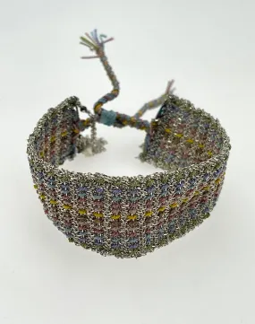 Marie Laure Chamorel Multicolor Woven Silver Bracelet