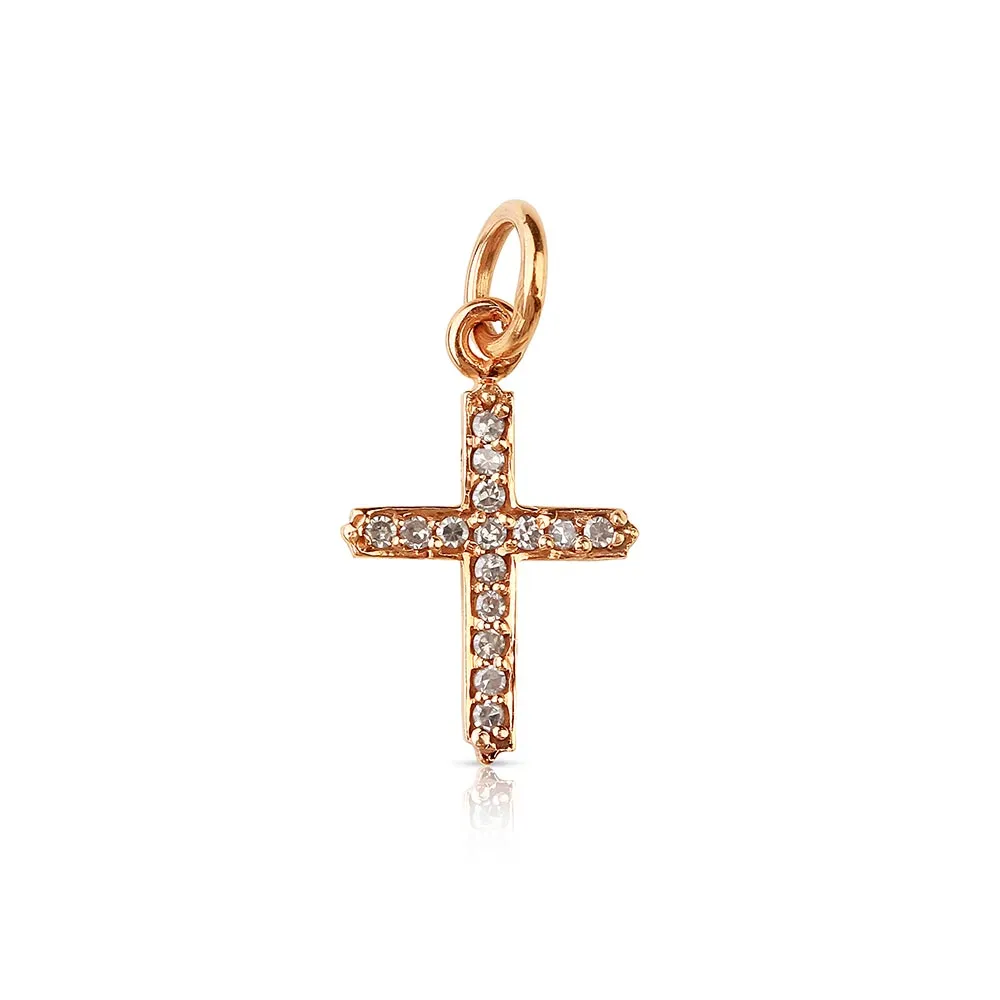 MINI DIAMOND CROSS CHARM