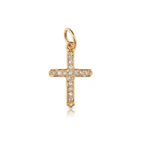 MINI DIAMOND CROSS CHARM