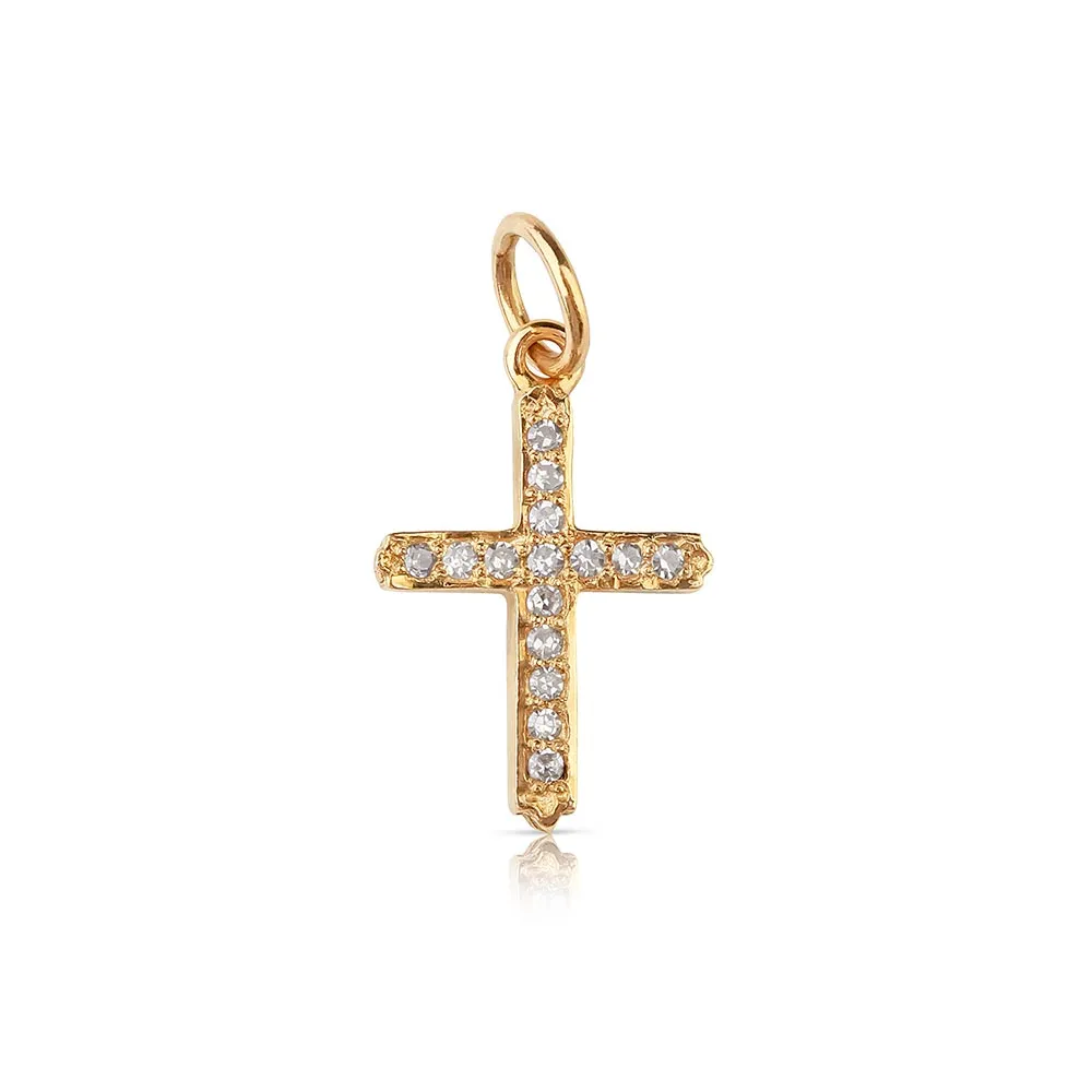 MINI DIAMOND CROSS CHARM