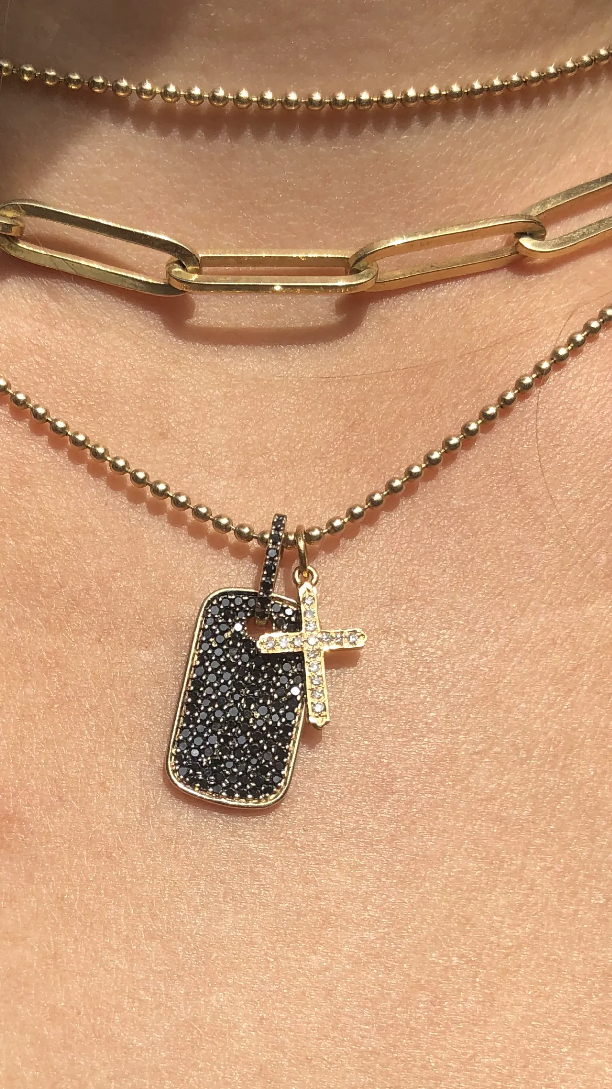 MINI DIAMOND CROSS CHARM