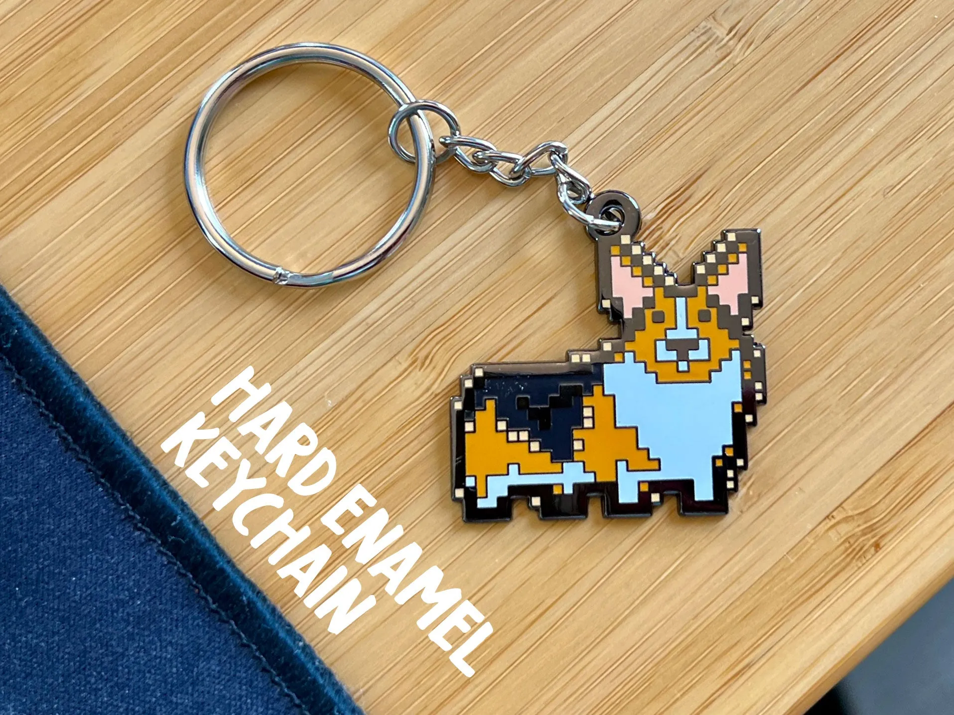 Non Fungible Corgi Hard Enamel Metal Keychain