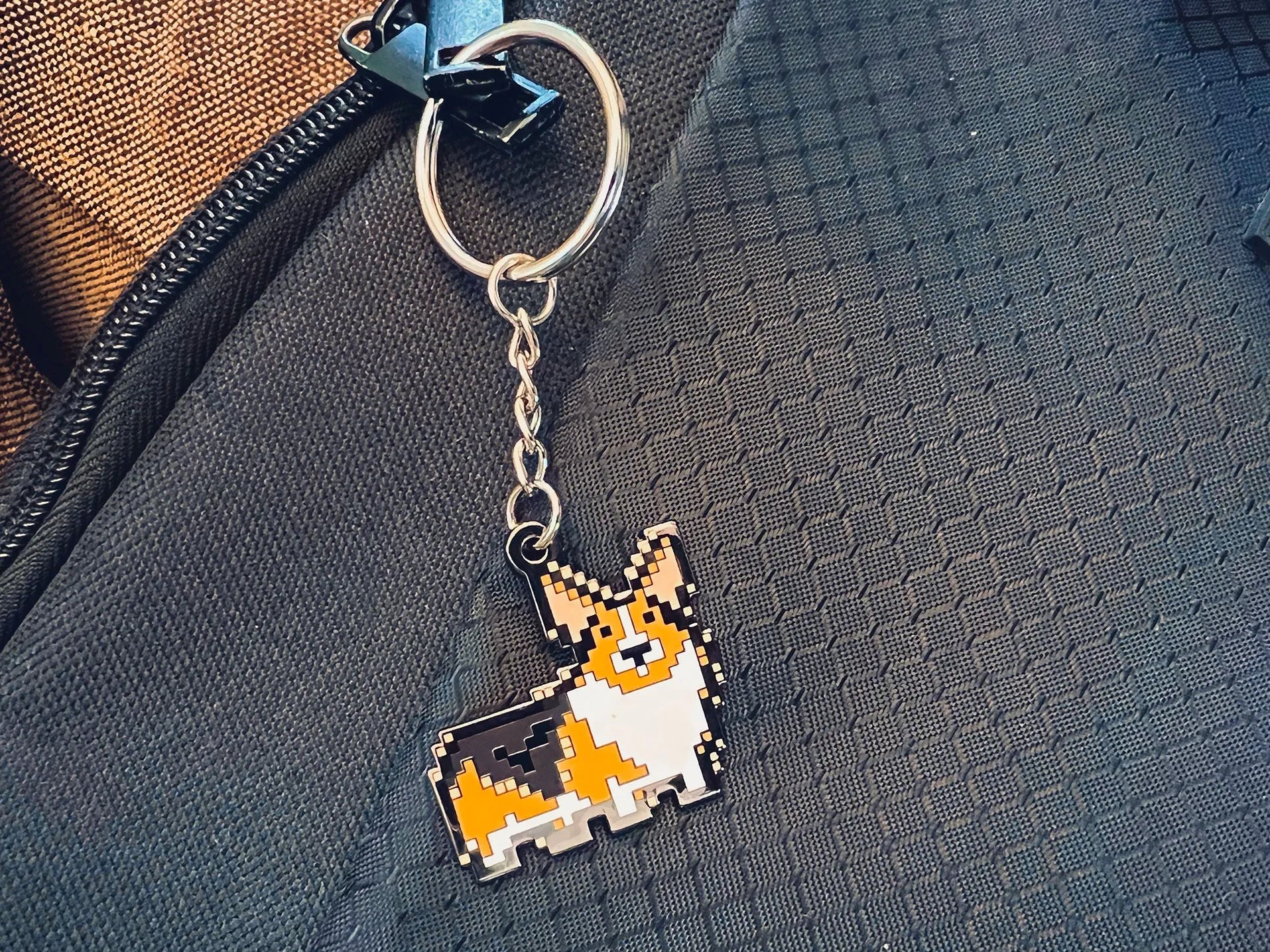 Non Fungible Corgi Hard Enamel Metal Keychain