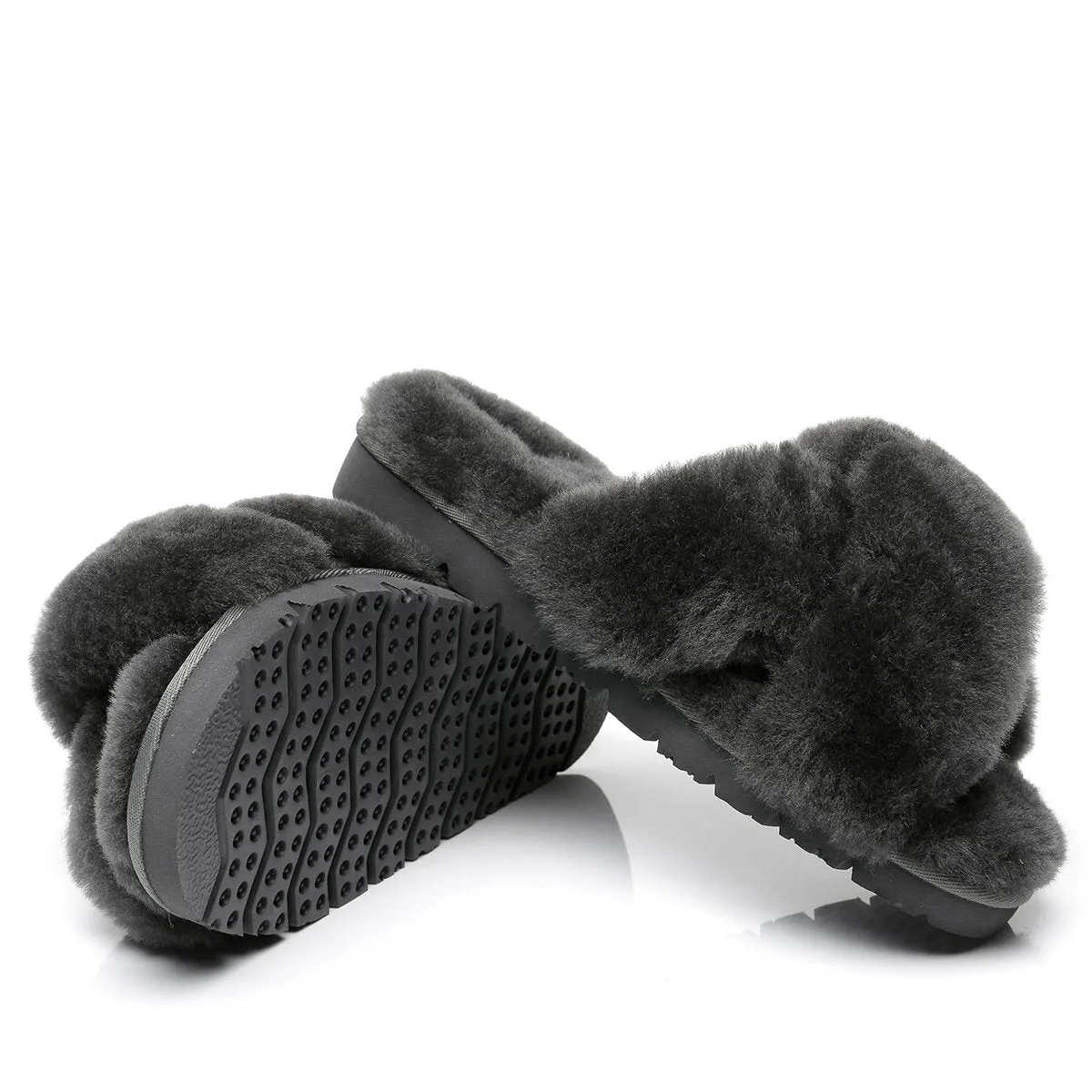 Premium Cross Fluff Ultra Comfort Sole UGG Slippers