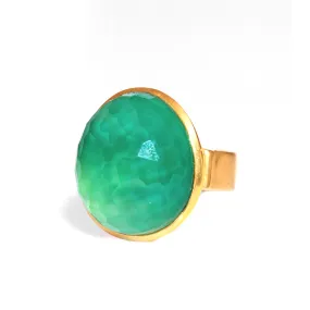 RIng - Gumdrop Green Onyx Adjustable Ring