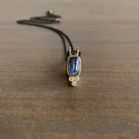 Sapphire Cushion and Diamond Pendant