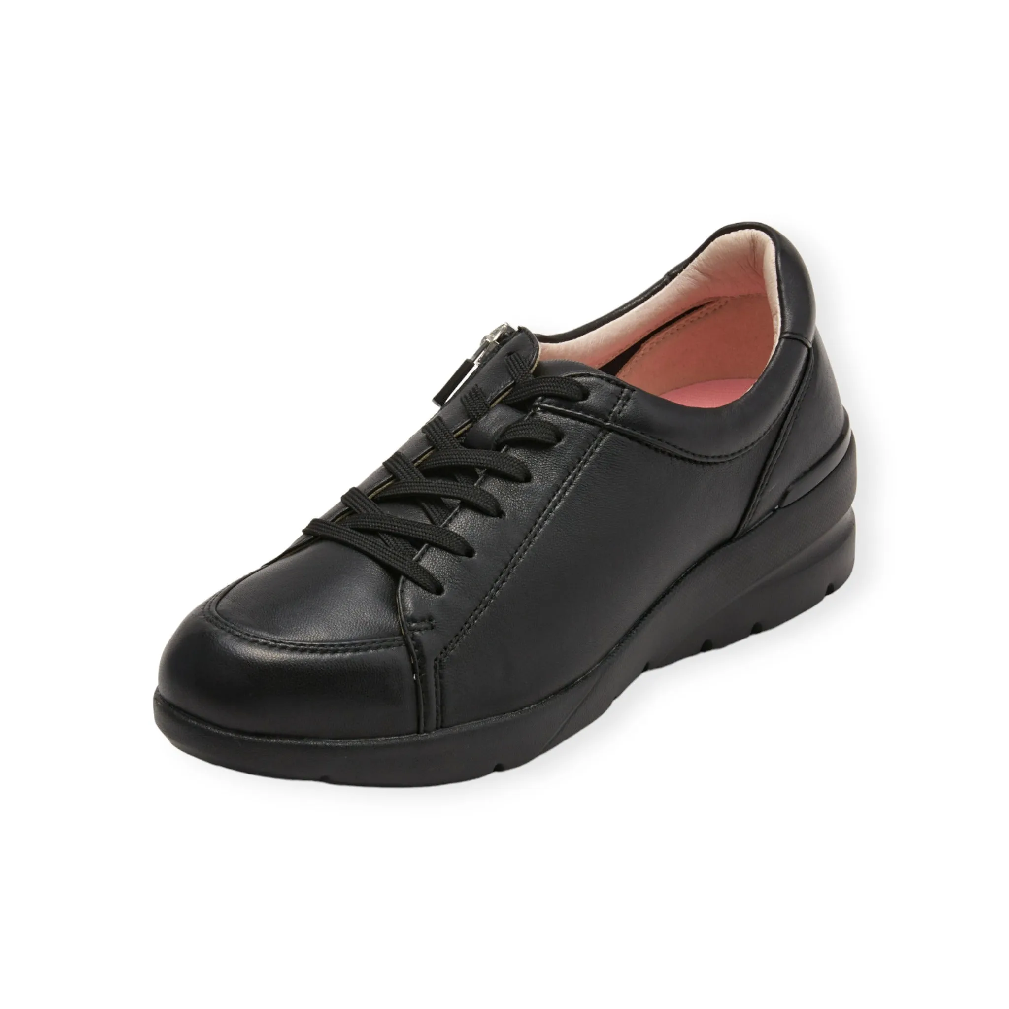 Sheepskin lace-up sneakers with zipper #FJ033