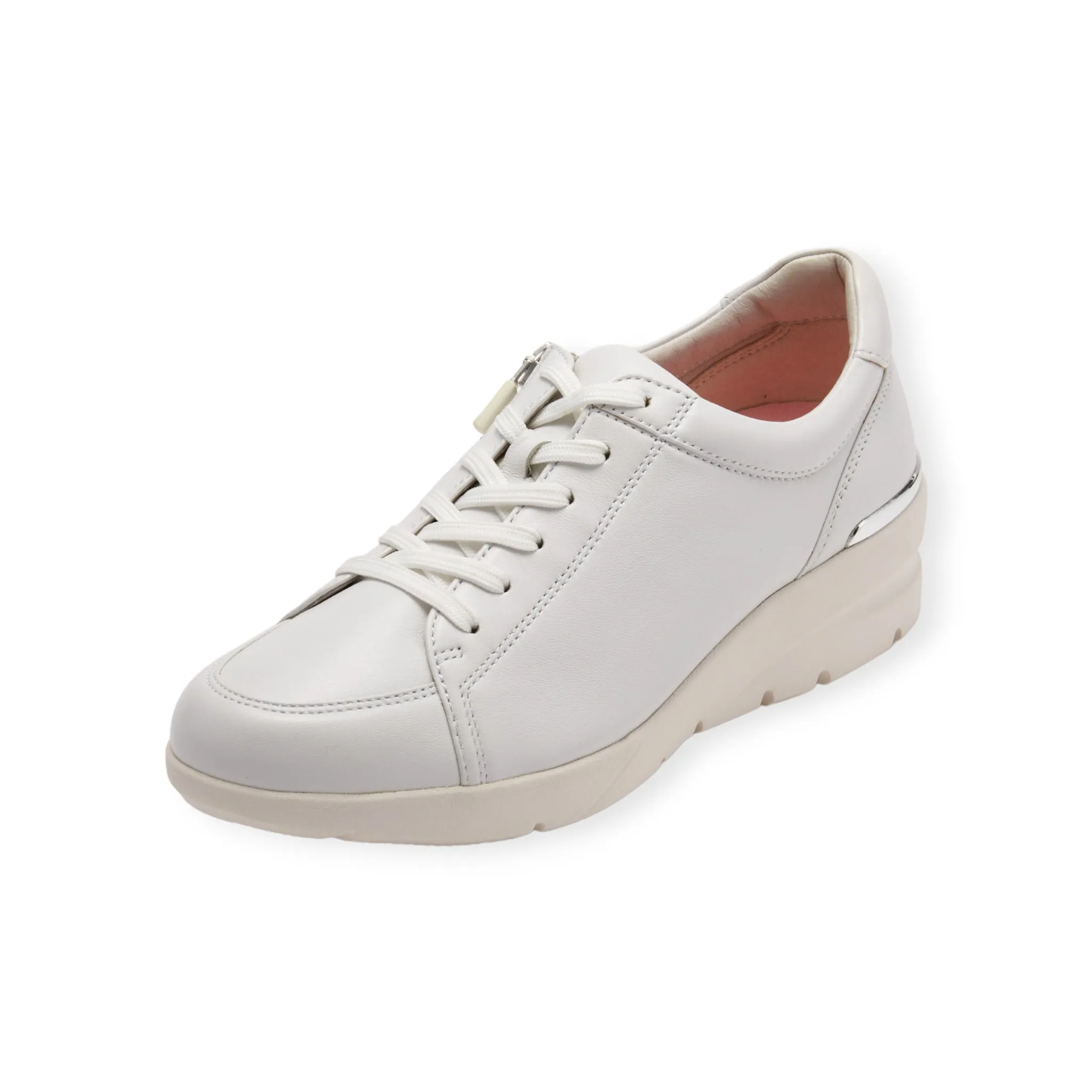 Sheepskin lace-up sneakers with zipper #FJ033