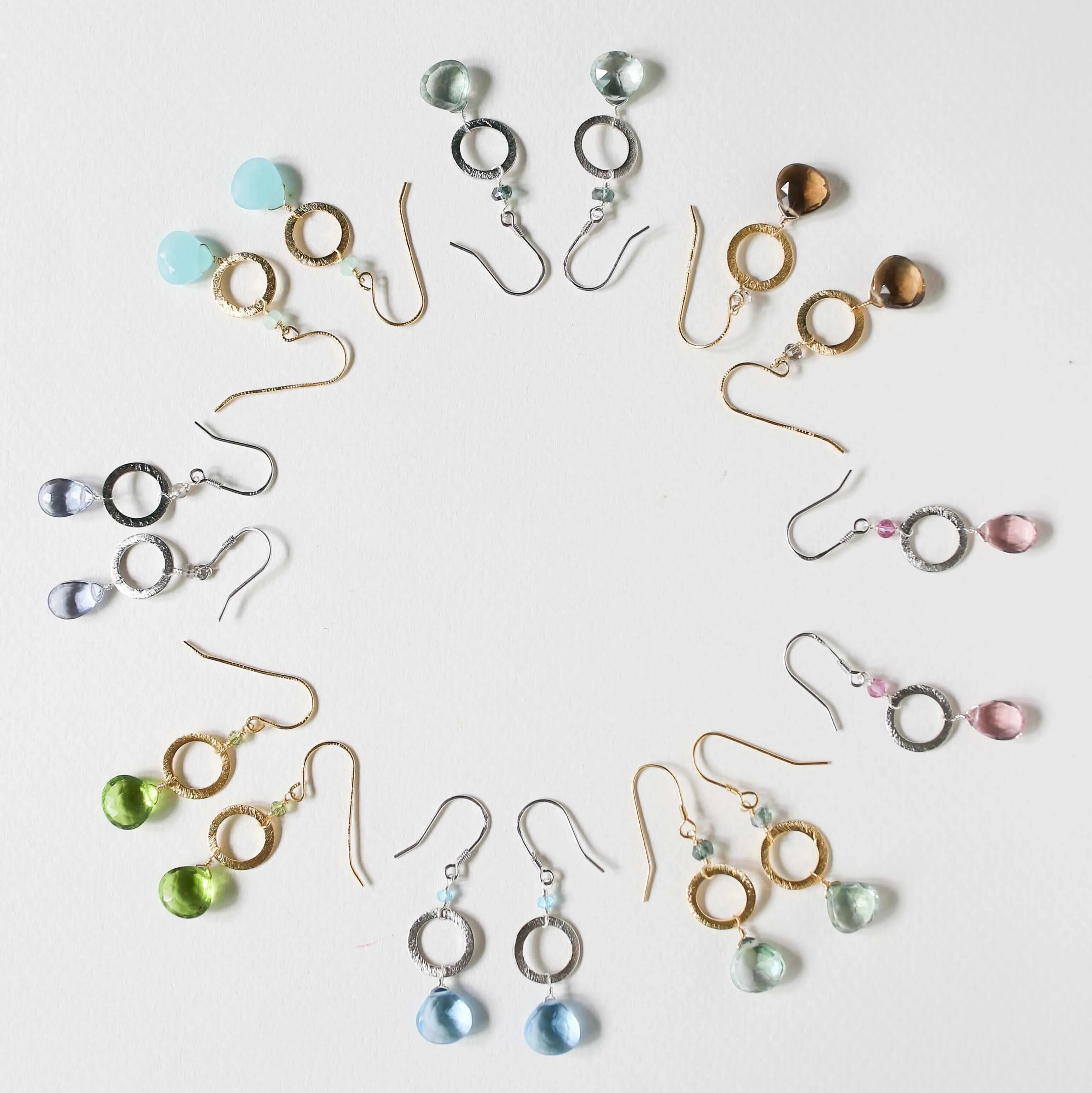 The Airie Earring - Green Amethyst Gold