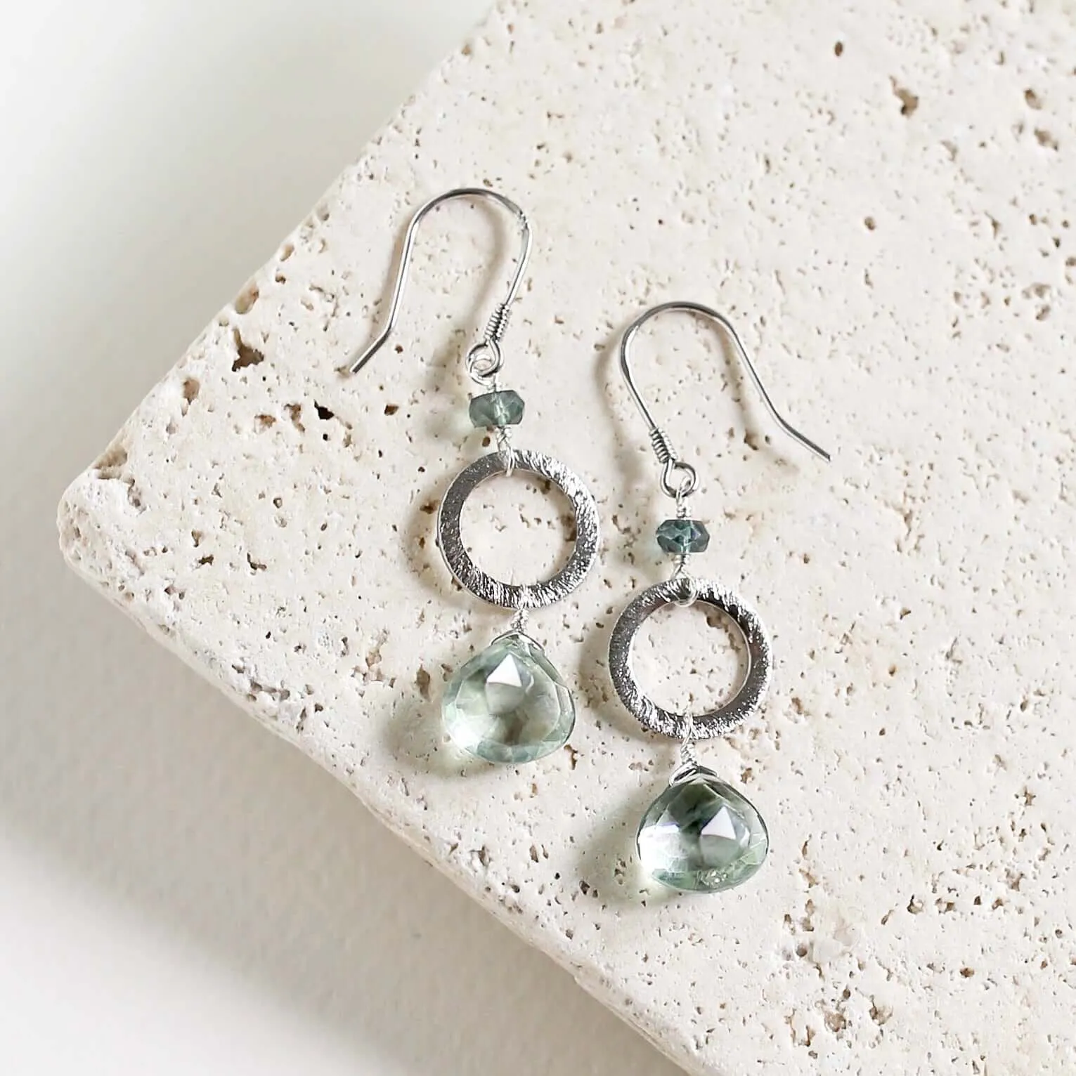 The Airie Earring - Green Amethyst Gold