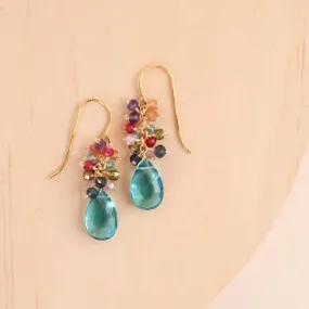 The Bala Earring - Neon Blue Quartz