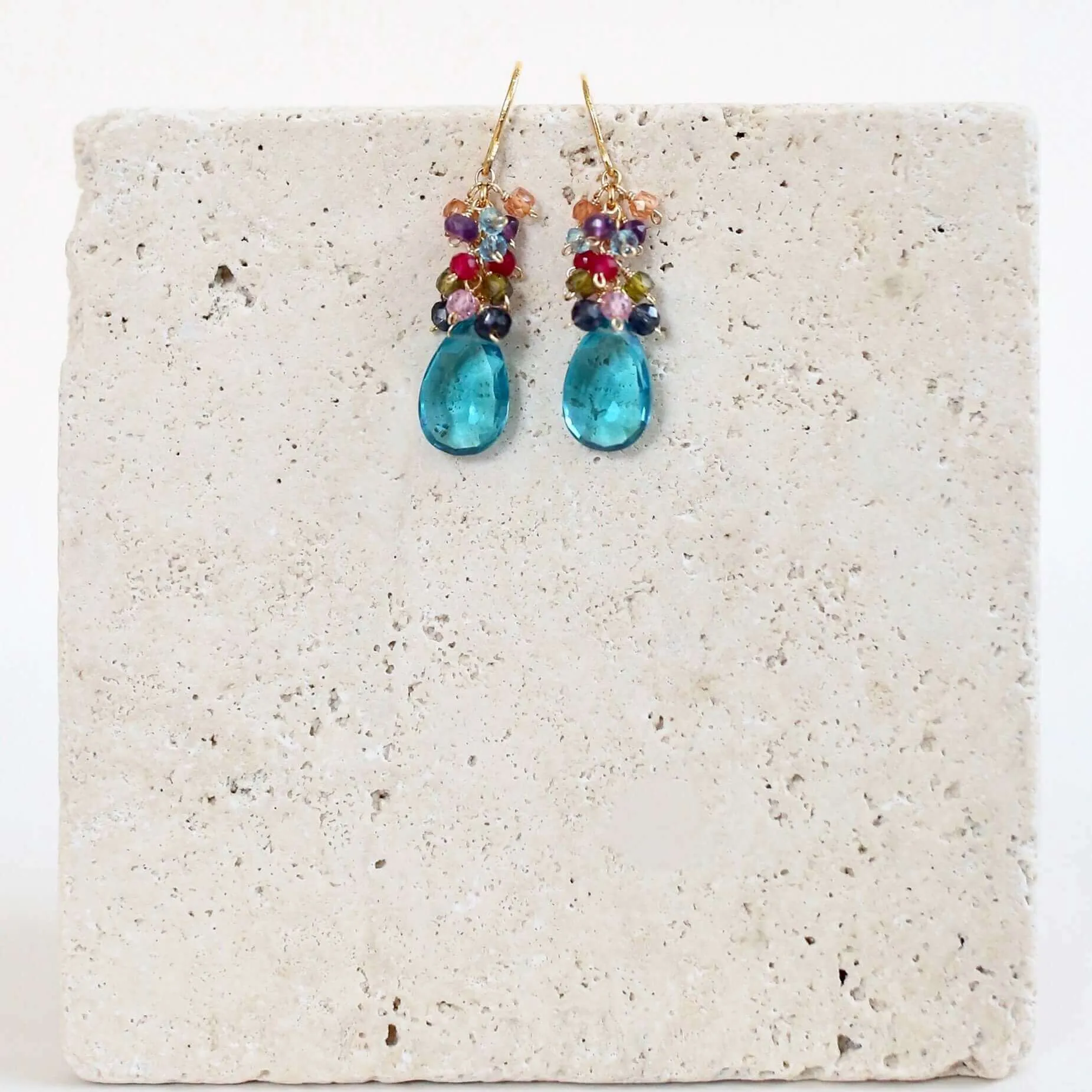 The Bala Earring - Neon Blue Quartz