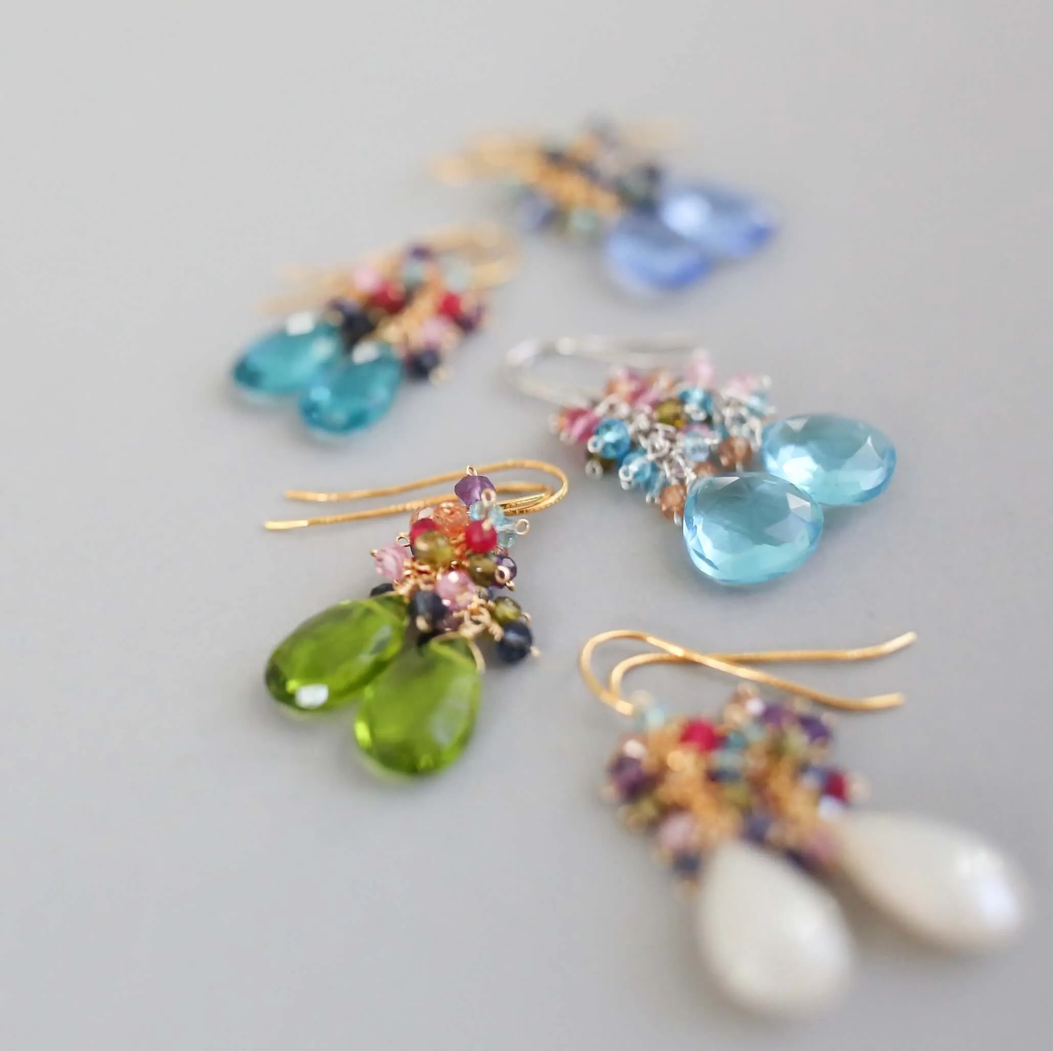 The Bala Earring - Neon Blue Quartz