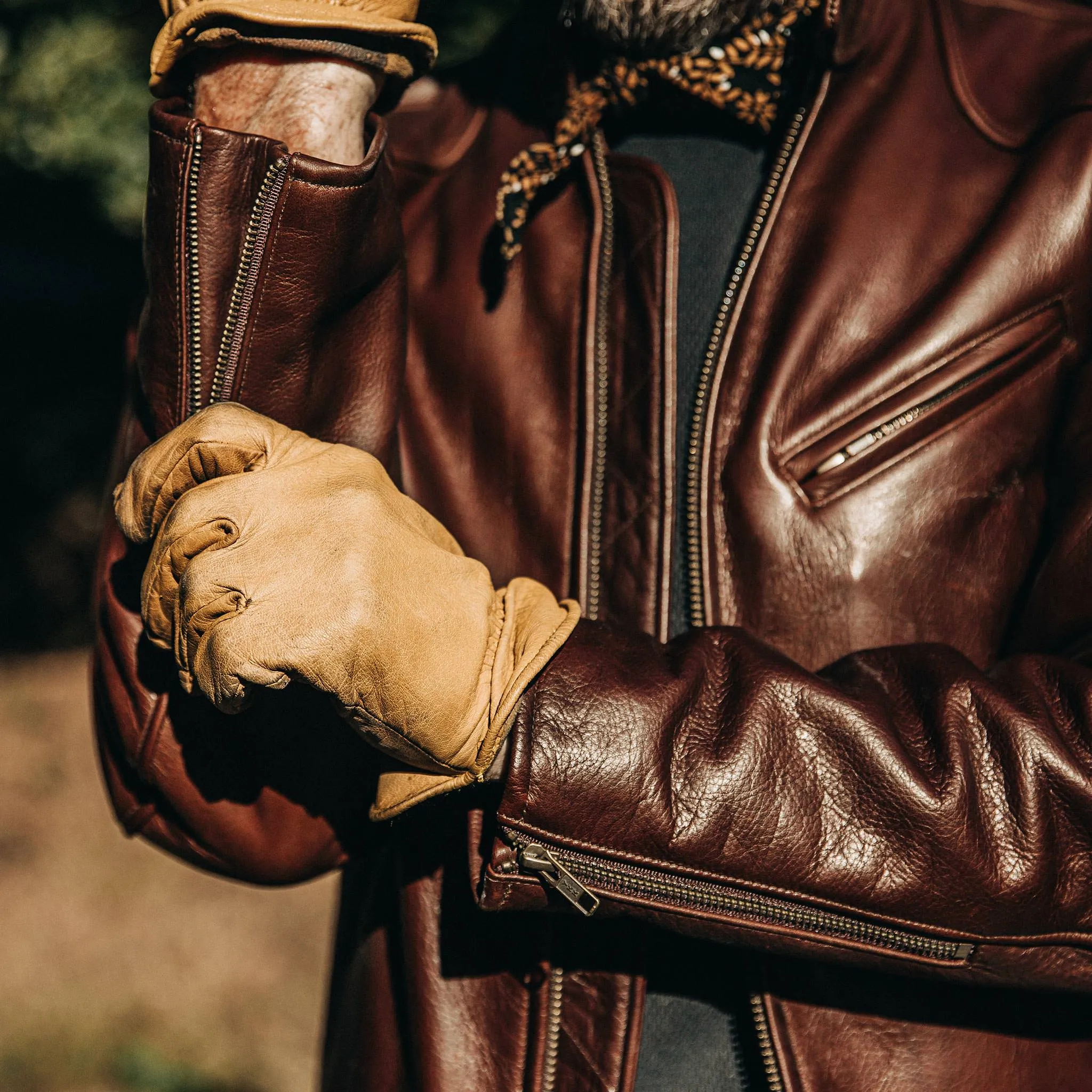 The Band Collar Moto Jacket in Espresso Steerhide