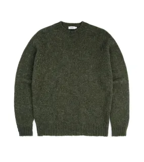 Trunk Berwick Brushed Shetland Crew Sweater: Dark Olive