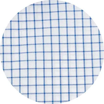 White Blue Windowpane Check Slim Fit Formal Shirt - Double Cuff