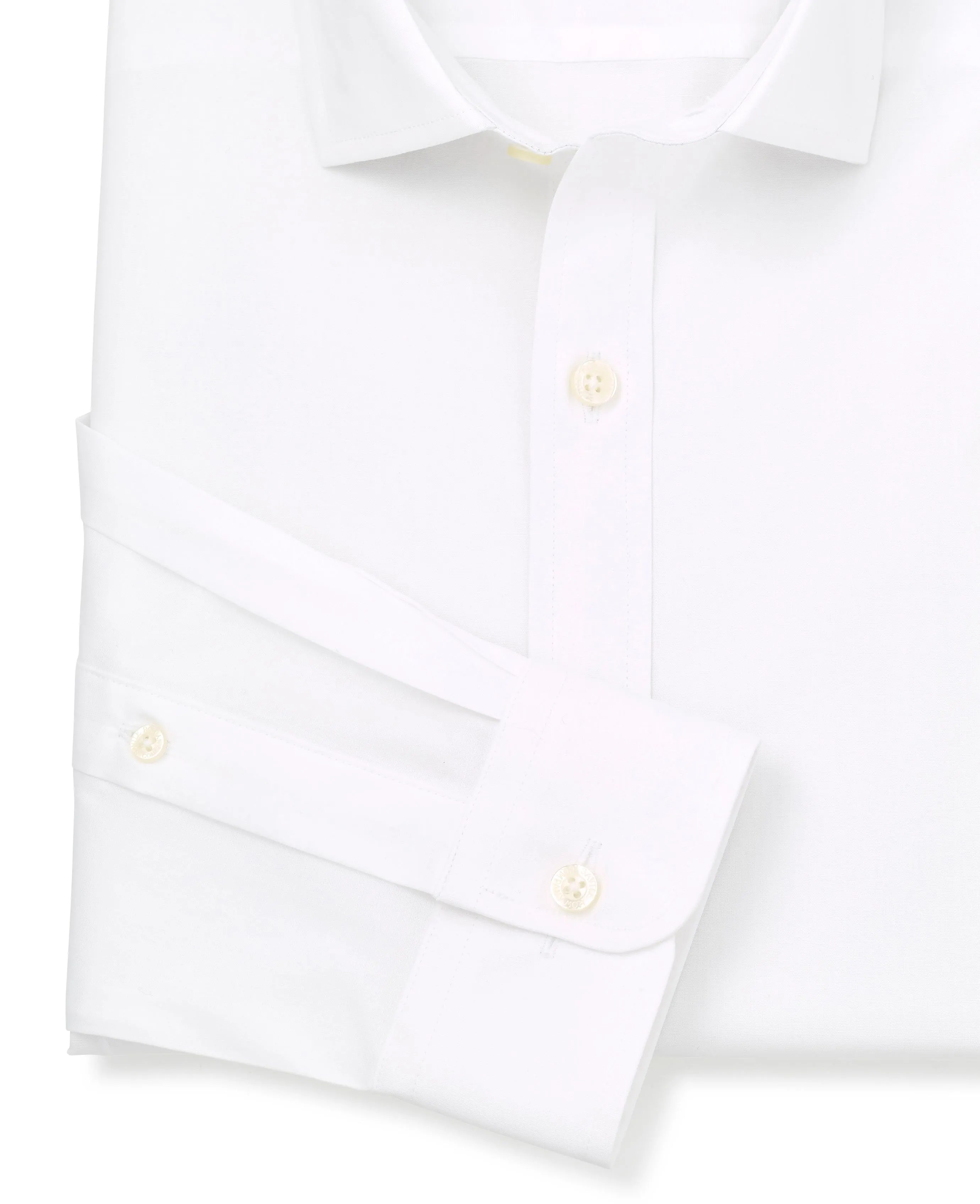 White Stretch Cotton Slim Fit Smart Casual Shirt