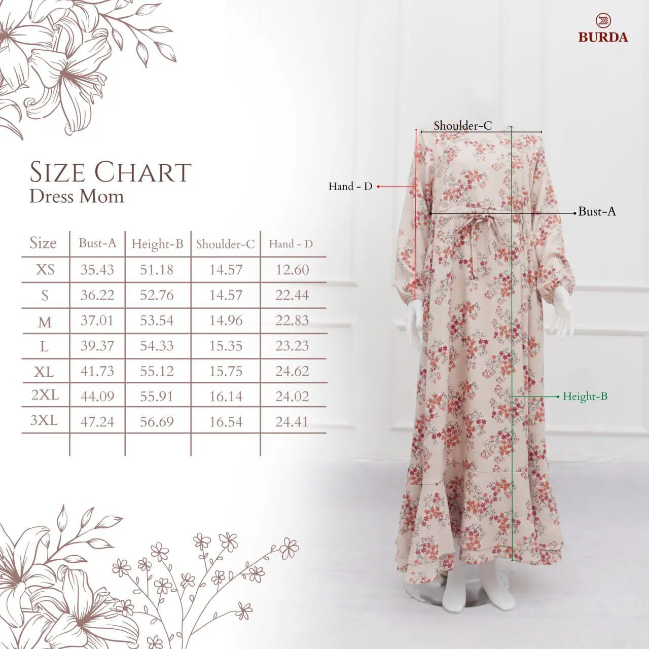 Women's Beige Floral Dress